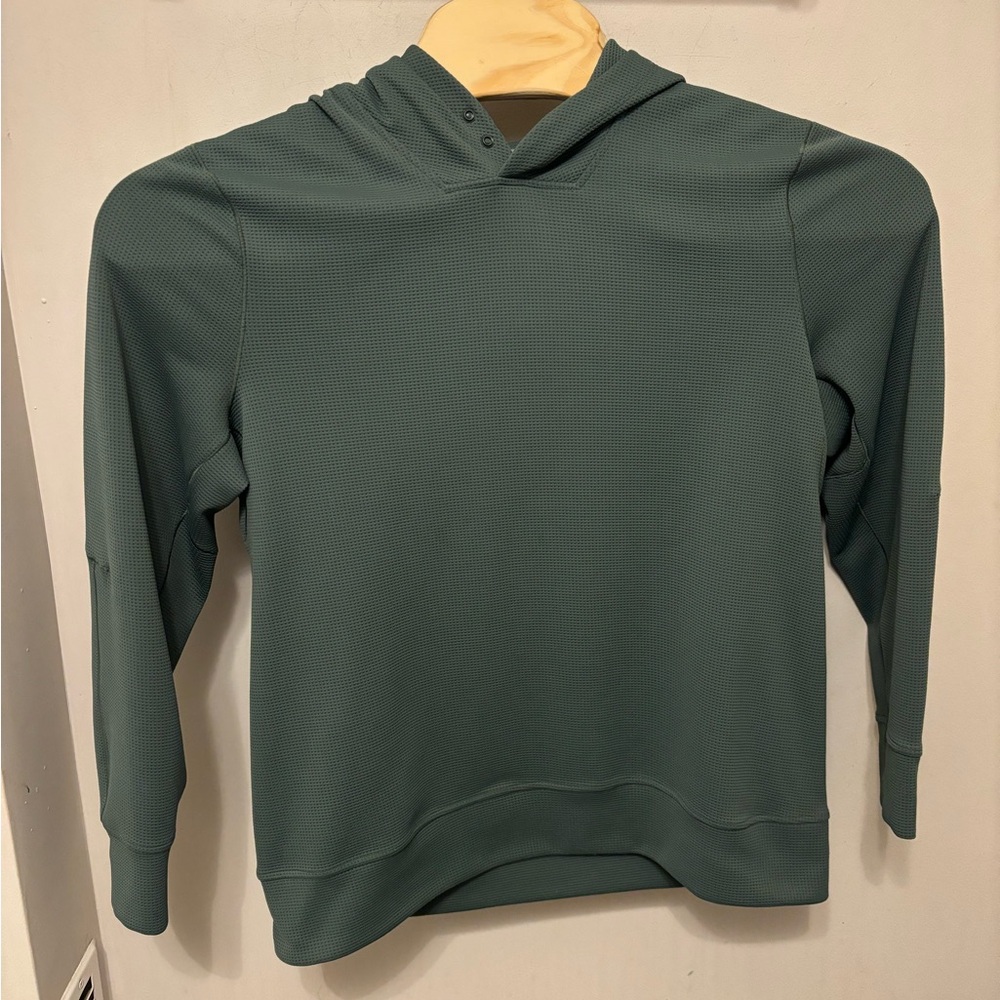 Lululemon Shift Stitch Hoodie Mens Large Green Pullover Long Sleeve Performance
